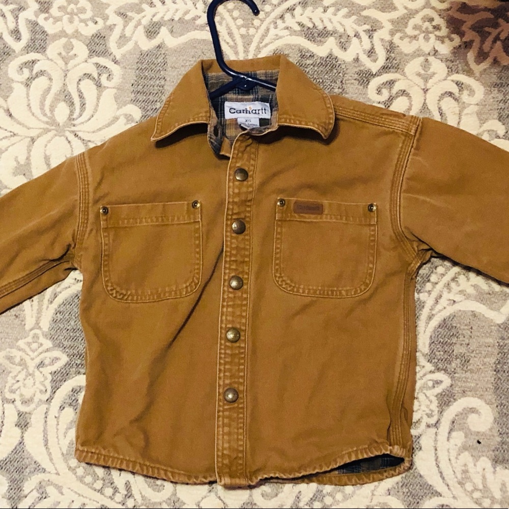Boys Carhartt flannel lined jacket
